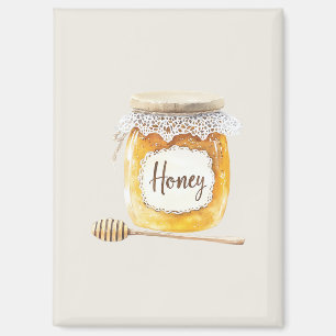 Cream Gold Honey Jar Nourishment Kitchen Magnet