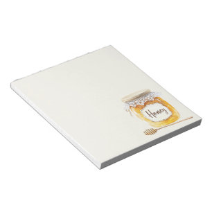 Cream Gold Honey Jar Nourishment Kitchen Notepad
