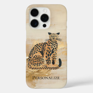 Cream Gold Leopard Animal  iPhone 16 Pro Case