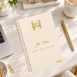 Cream gold modern minimalist business luxury 2027 planner