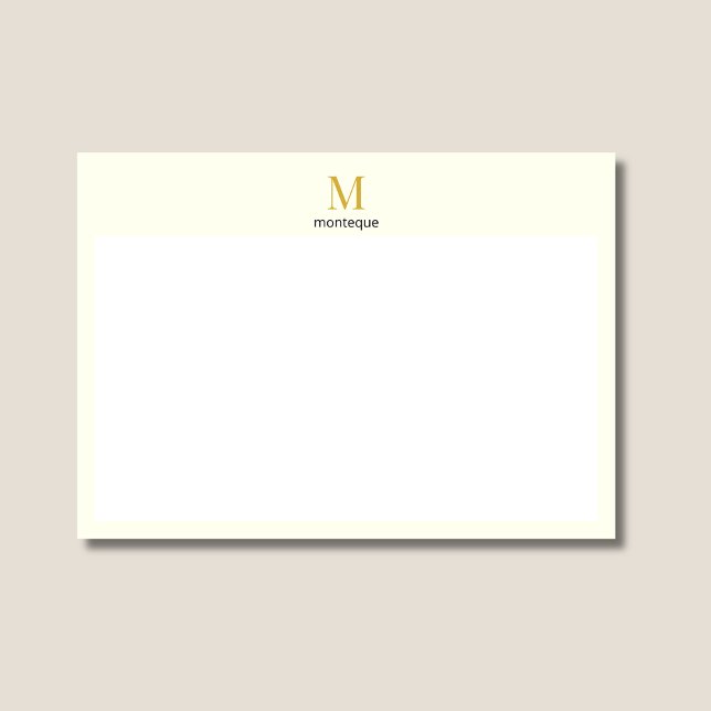 Cream Gold Monogram Personalized Name Luxury Gift  Card (Creator Uploaded)