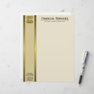 Cream Gold Plate Accountant Business Letterhead