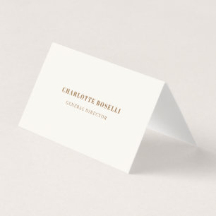 Cream Gold Serif Font Professional Matte Two Sided Business Card