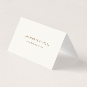 Cream Gold Serif Font Professional Matte Two Sided Business Card
