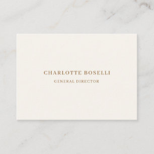 Cream Gold Serif Font Professional Matte Two Sided Business Card