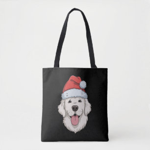 Cream Golden Retriever Lover Christmas Santa Hat  Tote Bag