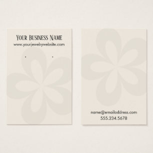 Cream Graphic Flower 1 Earring Holder Display