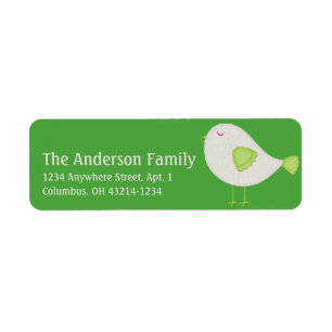 Cream & Green Little Birdie 2 Chic Address Labels