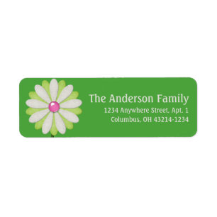 Cream & Green Little Flower 10 Chic Address Labels