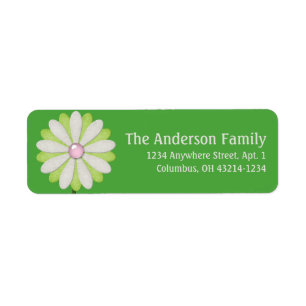 Cream & Green Little Flower 11 Chic Address Labels