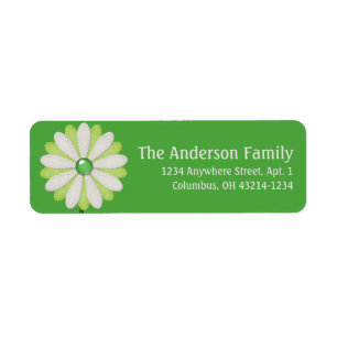 Cream & Green Little Flower 13 Chic Address Labels