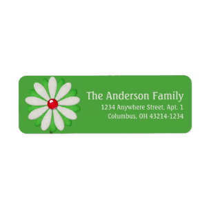 Cream & Green Little Flower 8 Chic Address Labels