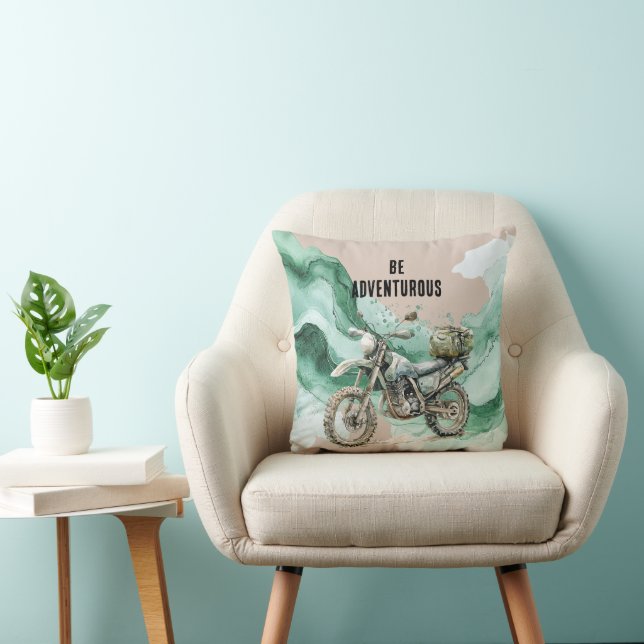 Cream Green Motorcycle Adventure Cushion (Chair)