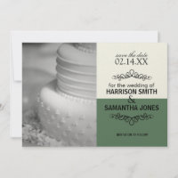 Cream & Green Save the Date Wedding Announcements