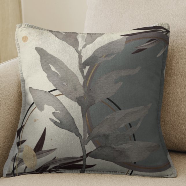 Cream & Grey Artistic Abstract Watercolor Cushion (Creator Uploaded)