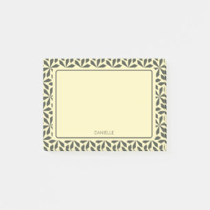 cream grey floral motif post-it notes