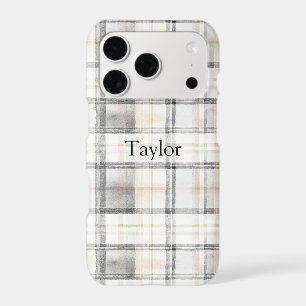 Cream Grey Yellow Plaid Stripes