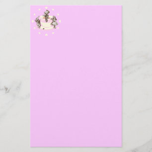 Cream Hearts Around a Mad Tea Party Stationery