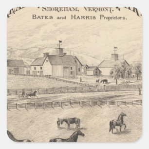 Cream Hill Stock Farm in Shoreham Vermont Square Sticker