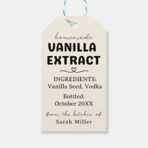 Cream Homemade Vanilla Extract Gift Tag