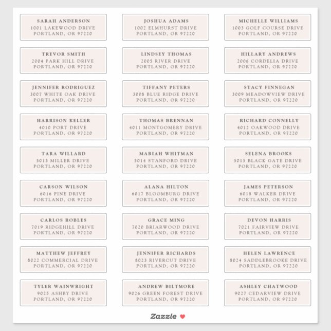 Cream | Individual Guest Address Labels (Sheet)