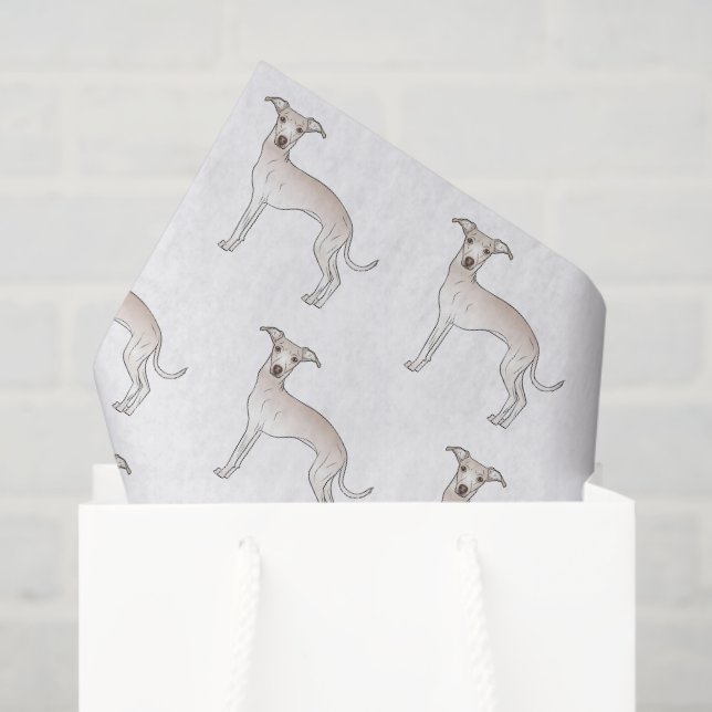 Cream Italian Greyhound Cute Cartoon Dog Pattern Tissue Paper (Gift Bag)