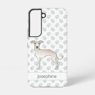 Cream Italian Greyhound Cute Cartoon Dog With Name Samsung Galaxy Case