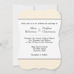 Cream Ivory Chevron Wedding Invitations