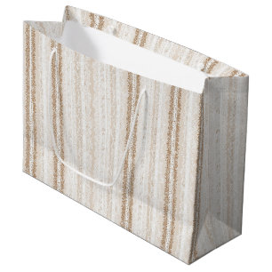 Cream Ivory Faux Lace Bridal Shower Large Gift Bag