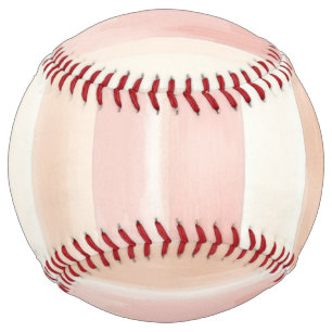 Cream Ivory Pink Stripes Softball