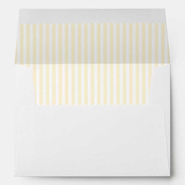 Cream Ivory Vertical Stripe Lined Envelope (Back (Bottom))