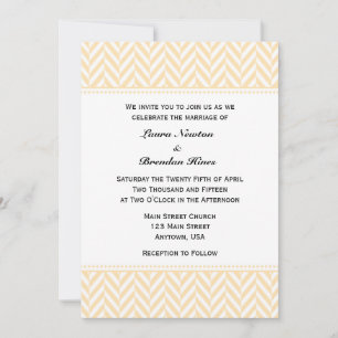 Cream Ivory White Herringbone Wedding Invitation