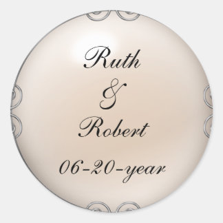 Cream Jewelled Pearl Wedding Stickers