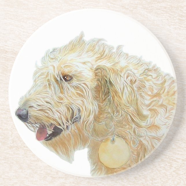 Cream Labradoodle Coaster (Front)