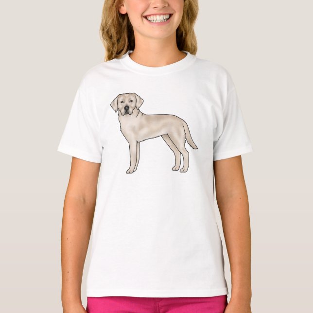 Cream Labrador Retriever Cute Cartoon Lab Dog Art T-Shirt (Front)