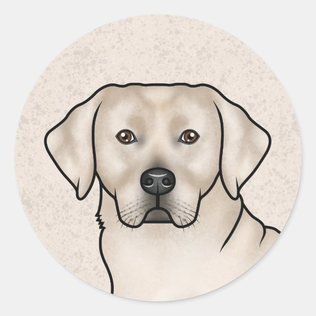 Cream Labrador Retriever Cute Lab Dog Portrait Classic Round Sticker (Front)