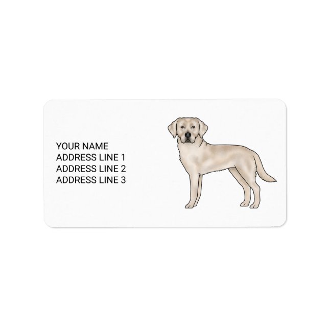Cream Labrador Retriever Lab Dog Art Custom Text Label (Front)
