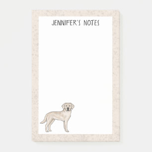 Cream Labrador Retriever Lab Dog Custom Name Post-it Notes