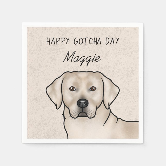 Cream Labrador Retriever Lab Dog Happy Gotcha Day Napkin (Front)