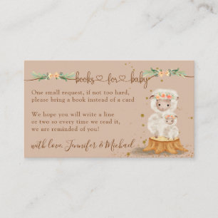 Cream Lamb Sheep New Mummy Books for Baby Enclosure Card
