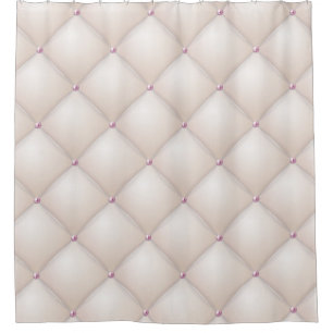 Cream leather, vintage upholstery texture. shower curtain