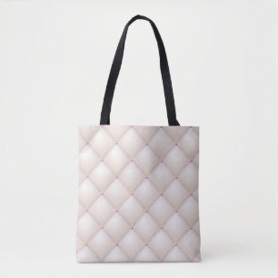 Cream leather, vintage upholstery texture. tote bag
