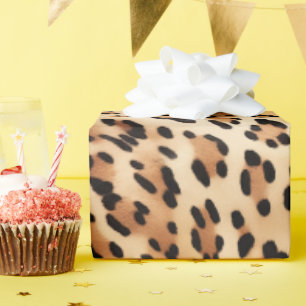 Cream Leopard Animal Print Wrapping Paper