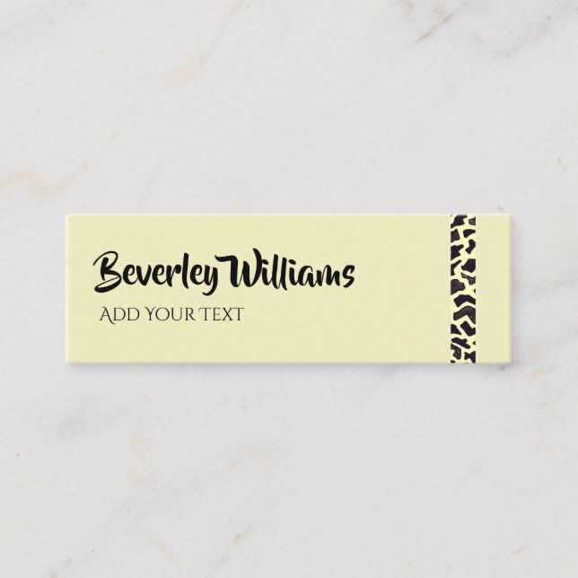 Cream Leopard Business Calling Card (Front)