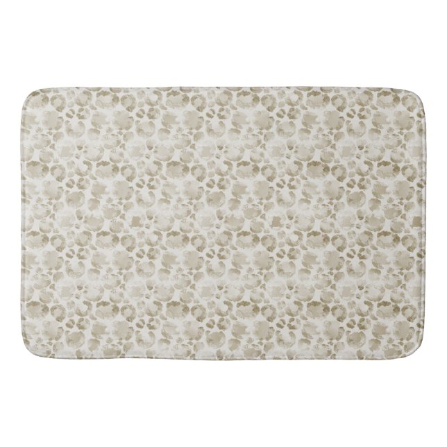 Cream Leopard Print Bath Mat (Front)