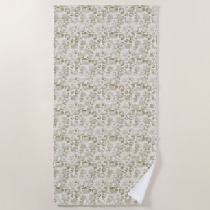 Cream Leopard Print Beach Towel