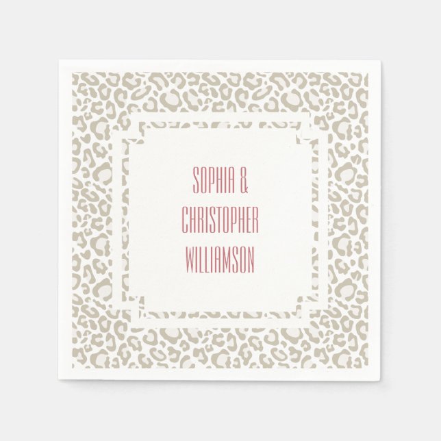 Cream Leopard Print Napkin (Front)