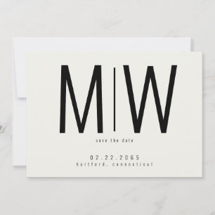Cream Lg. Monogram Wedding Save the Date II