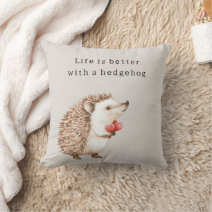 Cream Life is better with a hedgehog Cushion