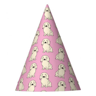 Cream Long-haired Dachshund Party Hat
